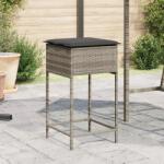 vidaXL 2 db szürke polyrattan kerti bárszék párnával (368319)