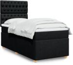 vidaXL fekete szövet rugós ágy matraccal 80 x 200 cm (3291116)
