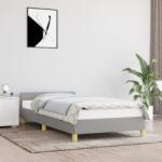 vidaXL világosszürke szövet ágykeret matrac nélkül 90x190 cm (347375)