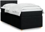 vidaXL fekete szövet rugós ágy matraccal 100 x 200 cm (3287369)