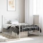 vidaXL fehér fém ágykeret fej- és lábtámlával 107 x 203 cm (374402)