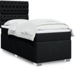 vidaXL fekete szövet rugós ágy matraccal 80 x 200 cm (3292624) - vidaxl