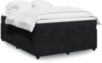 vidaXL fekete bársony rugós ágy matraccal 140 x 190 cm (3285640)