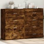 vidaXL 2 db füstös tölgy színű szerelt fa tálalószekrény 60x31x84 cm (3276585)