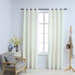 vidaXL 2 db krémszínű bársony sötétítőfüggöny gyűrűkkel 140 x 225 cm (134513)