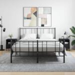 vidaXL 2 db fekete szerelt fa és vas éjjeliszekrény 40 x 35 x 47, 5 cm (827439)