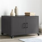 vidaXL fekete acél dohányzóasztal 68 x 50 x 43, 5 cm (846686)
