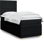 vidaXL fekete szövet rugós ágy matraccal 100 x 200 cm (3294262)