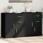 vidaXL 2 db fekete szerelt fa tálalószekrény 60 x 31 x 70 cm (3276561)