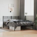 vidaXL fekete fém ágykeret fejtámlával 140 x 190 cm (373691)