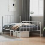 vidaXL fehér fém ágykeret fej- és lábtámlával 107 x 203 cm (373950)