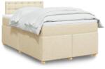 vidaXL krémszínű szövet rugós ágy matraccal 120 x 190 cm (3288938)