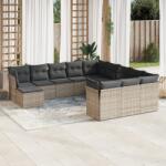 vidaXL 12 részes szürke polyrattan kerti ülőgarnitúra párnákkal (3218630)