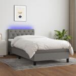 vidaXL sötétszürke szövet rugós és LED-es ágy matraccal 80 x 200 cm (3133350)