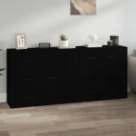 vidaXL 2 db fekete szerelt fa tálalószekrény (3185408) - vidaxl