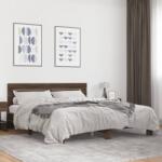 vidaXL barna tölgyszínű szerelt fa és fém ágykeret 180 x 200 cm (3280136)