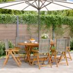 vidaXL 6 db szürke polyrattan és tömör fa dönthető kerti szék (3214524)