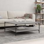 vidaXL szürke sonoma színű szerelt fa dohányzóasztal 100x100x40 cm (832846)