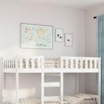 vidaXL fehér tömör fenyőfa gyerekágy matrac nélkül 90 x 200 cm (855016)