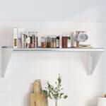 vidaXL ezüstszínű rozsdamentes acél falipolc 100 x 30 x 31 cm (30273) - vidaxl