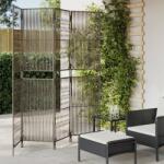 vidaXL szürke 4 paneles polyrattan térelválasztó (365394)