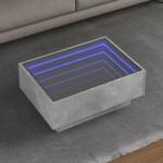 vidaXL betonszürke szerelt fa dohányzóasztal LED-del 70 x 50 x 30 cm (847514)