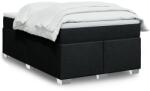 vidaXL fekete szövet rugós ágy matraccal 120 x 200 cm (3285125)