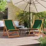 vidaXL 2 db összecsukható zöld szövet strandszék (3214496) - vidaxl