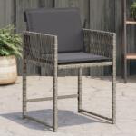 vidaXL 4 db szürke polyrattan kerti szék párnával (365019)