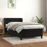 vidaXL fekete bársony rugós ágy matraccal 90x190 cm (3127525)