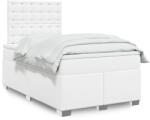vidaXL fehér műbőr rugós ágy matraccal 120 x 200 cm (3293017)