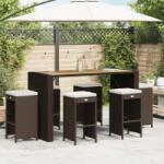 vidaXL 6 db barna polyrattan kerti bárszék párnával (368691)