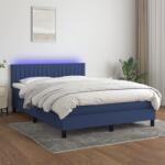 vidaXL kék szövet rugós és LED-es ágy matraccal 140x200 cm (3133323)