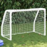 vidaXL 2 db fehér fém gyerekfocikapu labdával 64 x 35 x 48 cm (4008436)