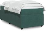 vidaXL sötétzöld bársony rugós ágy matraccal 80 x 200 cm (3285605)