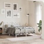 vidaXL fehér fém ágykeret fej- és lábtámlával 135x190 cm (376194)