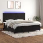 vidaXL fekete bársony rugós és LED-es ágy matraccal 200x200 cm (3136025) - vidaxl