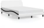 vidaXL fehér és fekete műbőr ágykeret fejtámlával 120 x 200 cm (373164)