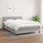vidaXL világosszürke szövet rugós ágy matraccal 140 x 190 cm (3140209)