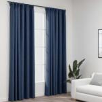 vidaXL 2 db kék vászonhatású sötétítőfüggöny kampókkal 140 x 225 cm (321182)