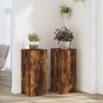 vidaXL 2 db füstös tölgy szerelt fa növénytartó állvány 30x30x70 cm (852928) - vidaxl