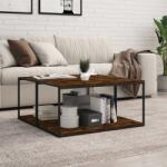 vidaXL 4 db füstös tölgy színű szerelt fa fali polc 80 x 40 x 1, 5 cm (838273)