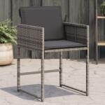 vidaXL 4 db szürke polyrattan kerti szék párnával (4007477)