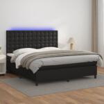 vidaXL fehér műbőr rugós ágy matraccal és LED-del 180x200 cm (3135957)
