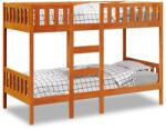vidaXL viaszbarna tömör fenyőfa emeletes ágy 80 x 200 cm (3308600) - vidaxl