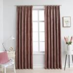 vidaXL 2 db antik rózsaszín sötétítőfüggöny kampókkal 140 x 225 cm (134525)