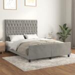 vidaXL világosszürke bársony ágykeret matrac nélkül 140 x 190 cm (3125934)