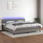 vidaXL sötétszürke szövet rugós és LED-es ágy matraccal 200x200 cm (3133342)