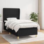 vidaXL fekete szövet rugós ágy matraccal 100 x 200 cm (3128423)