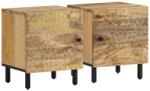 vidaXL 2 db tömör mangófa éjjeliszekrény 40 x 33 x 46 cm (356888)